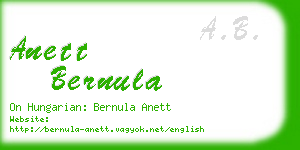 anett bernula business card